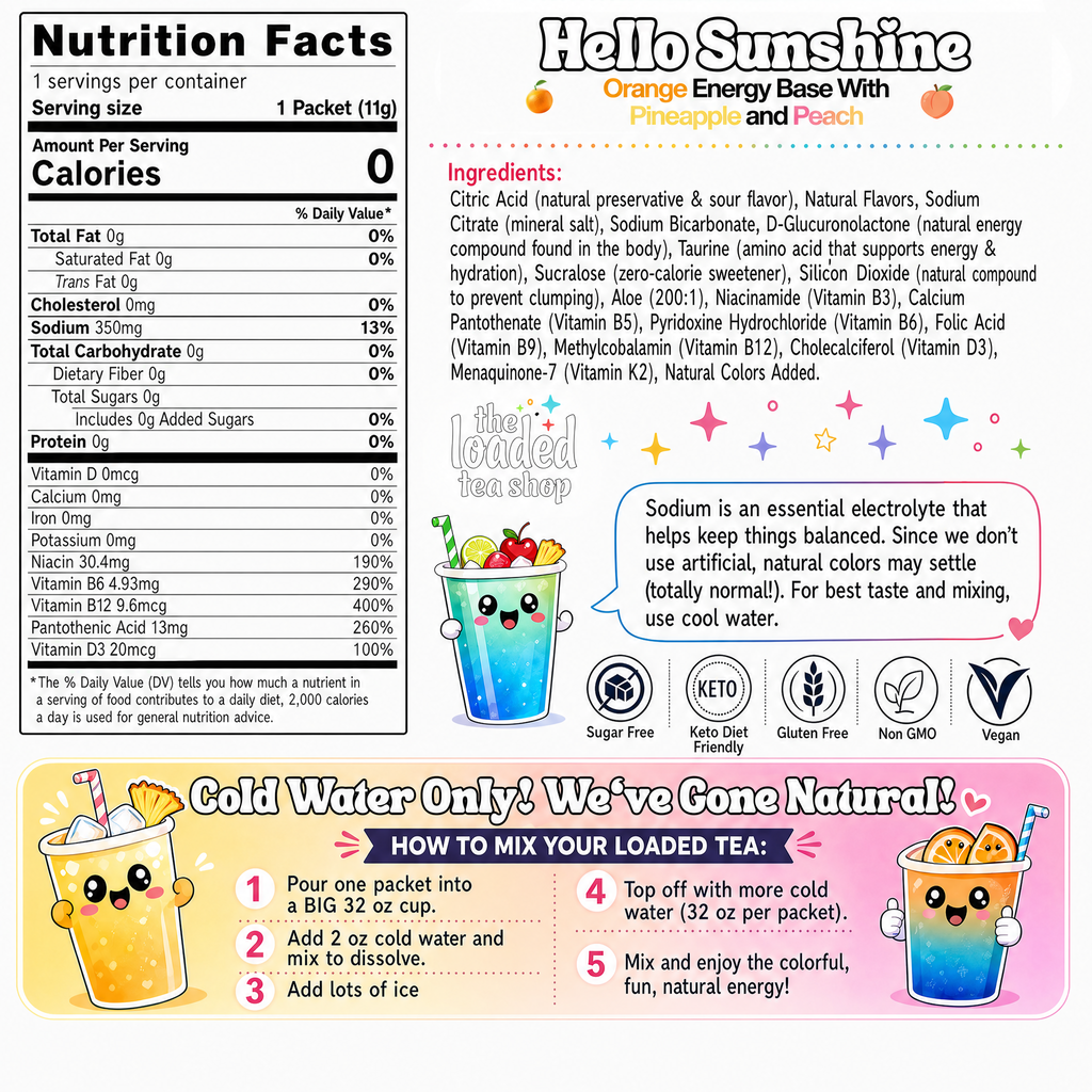 Hello Sunshine (Caffeine-Free) - A Tasty Pick for Mixing with Ice
