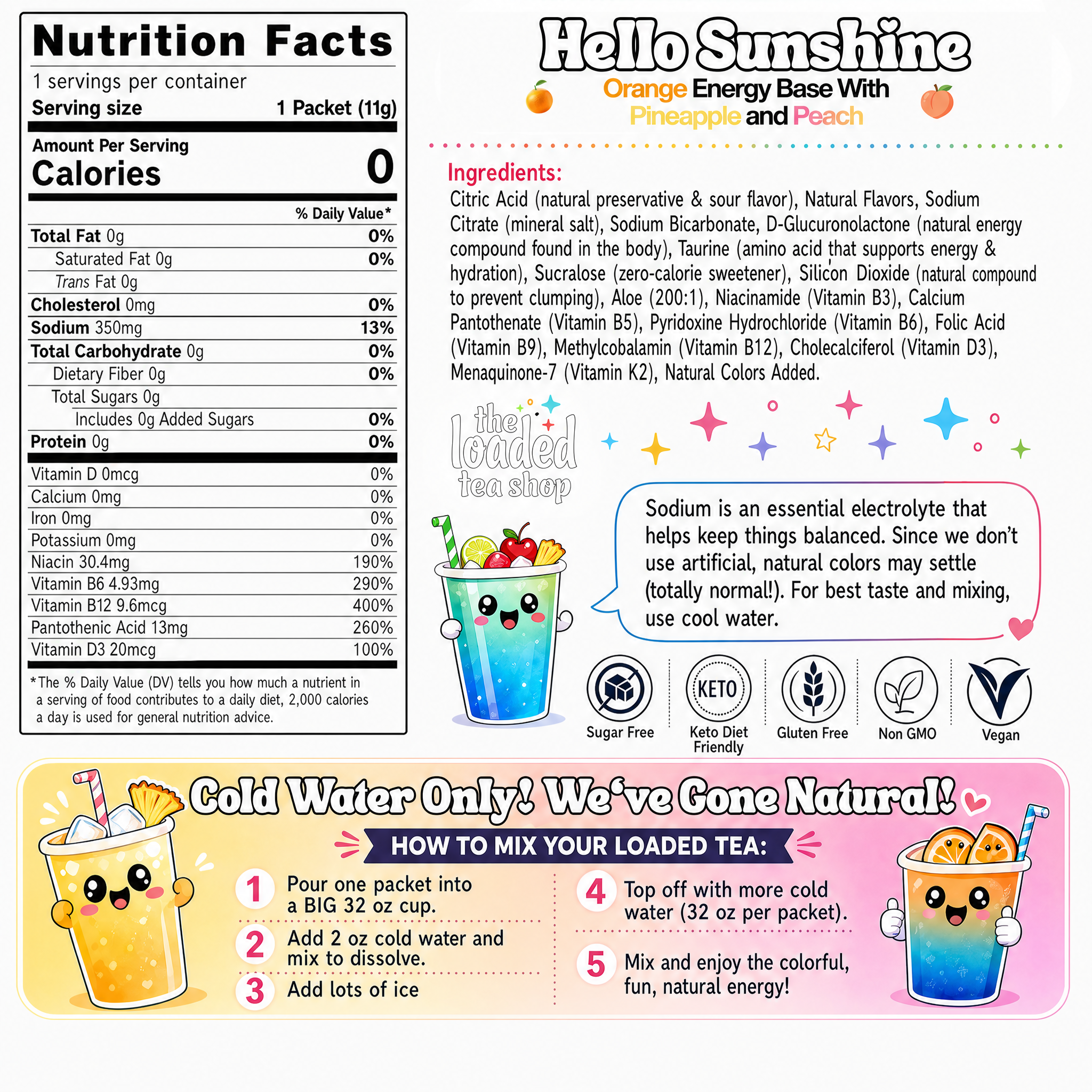Hello Sunshine (Caffeine-Free) - A Tasty Pick for Mixing with Ice