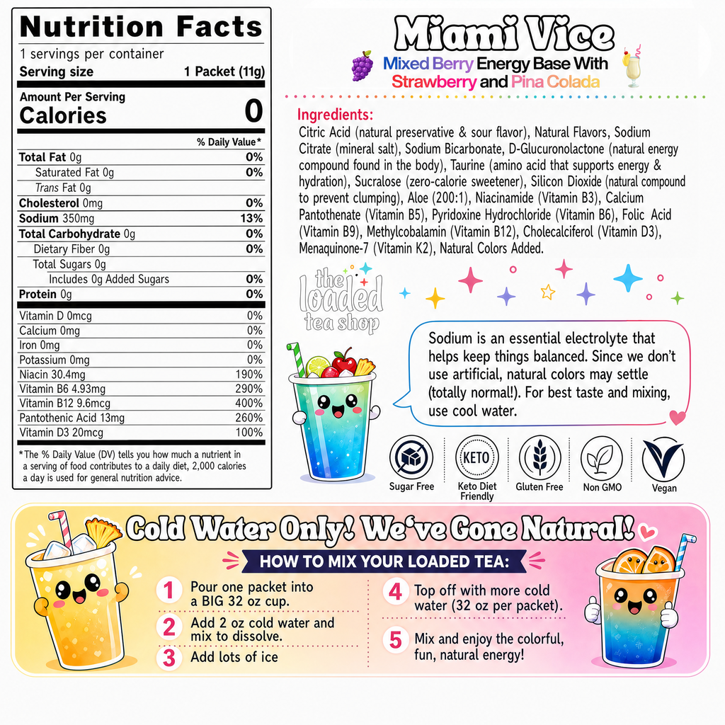 Miami Vice (Caffeine-Free) - A Chilled Pick for Cold Tea Creations