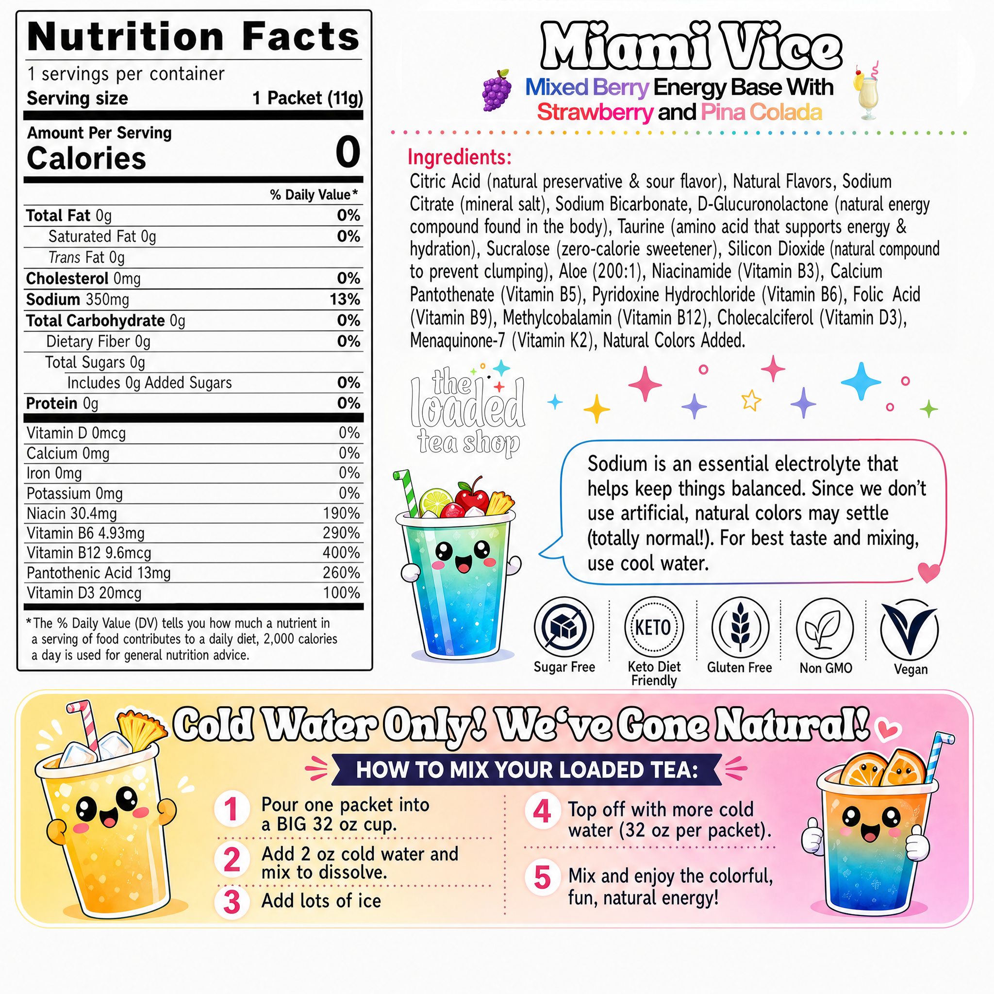 Miami Vice (Caffeine-Free) - A Chilled Pick for Cold Tea Creations