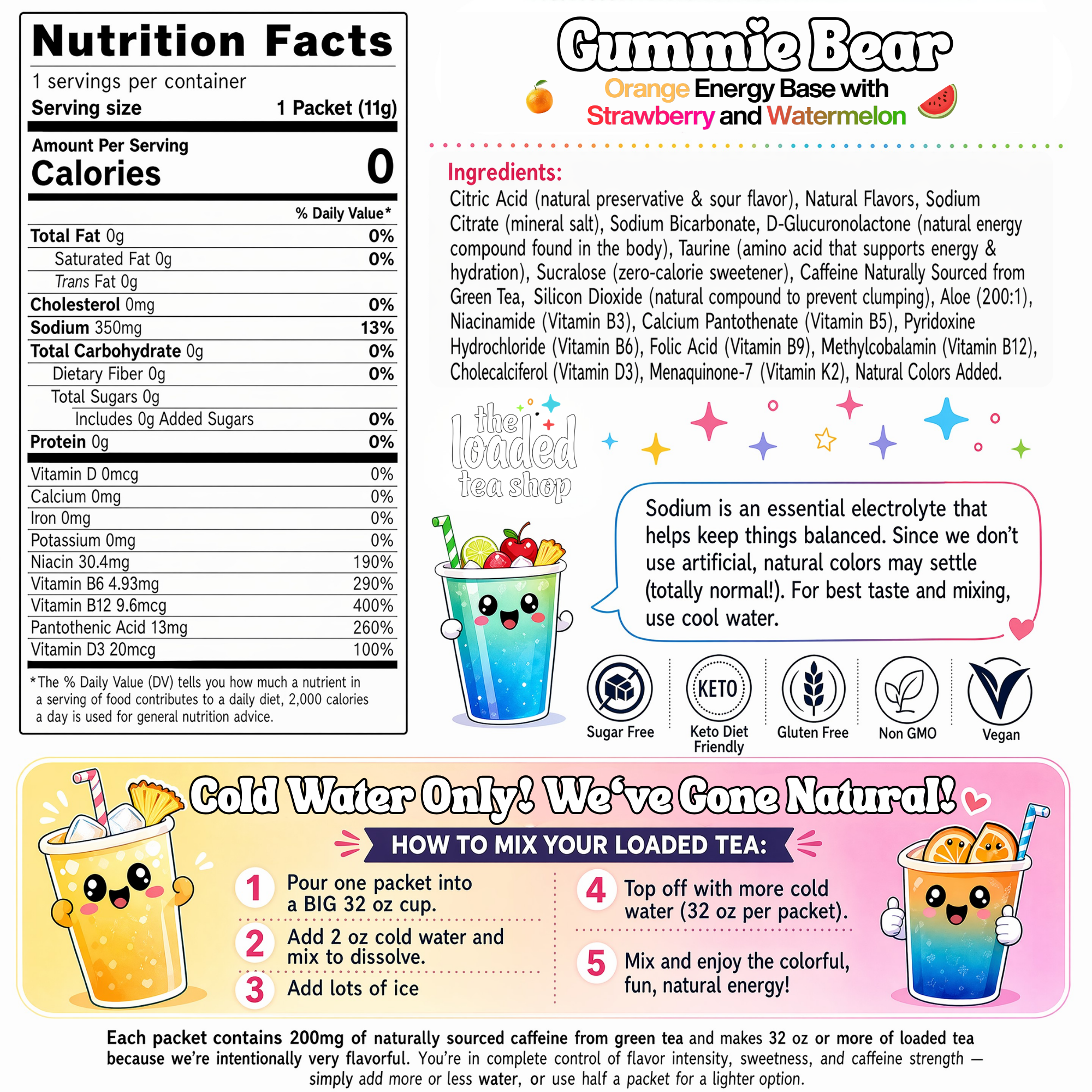 50 Case Gummie Bear - A Fun Option for Cold Tea Creations